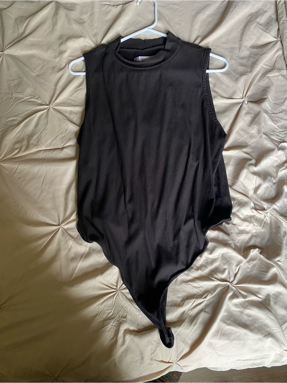 No Boundaries Black Ribbed Mock Neck Bodysuit